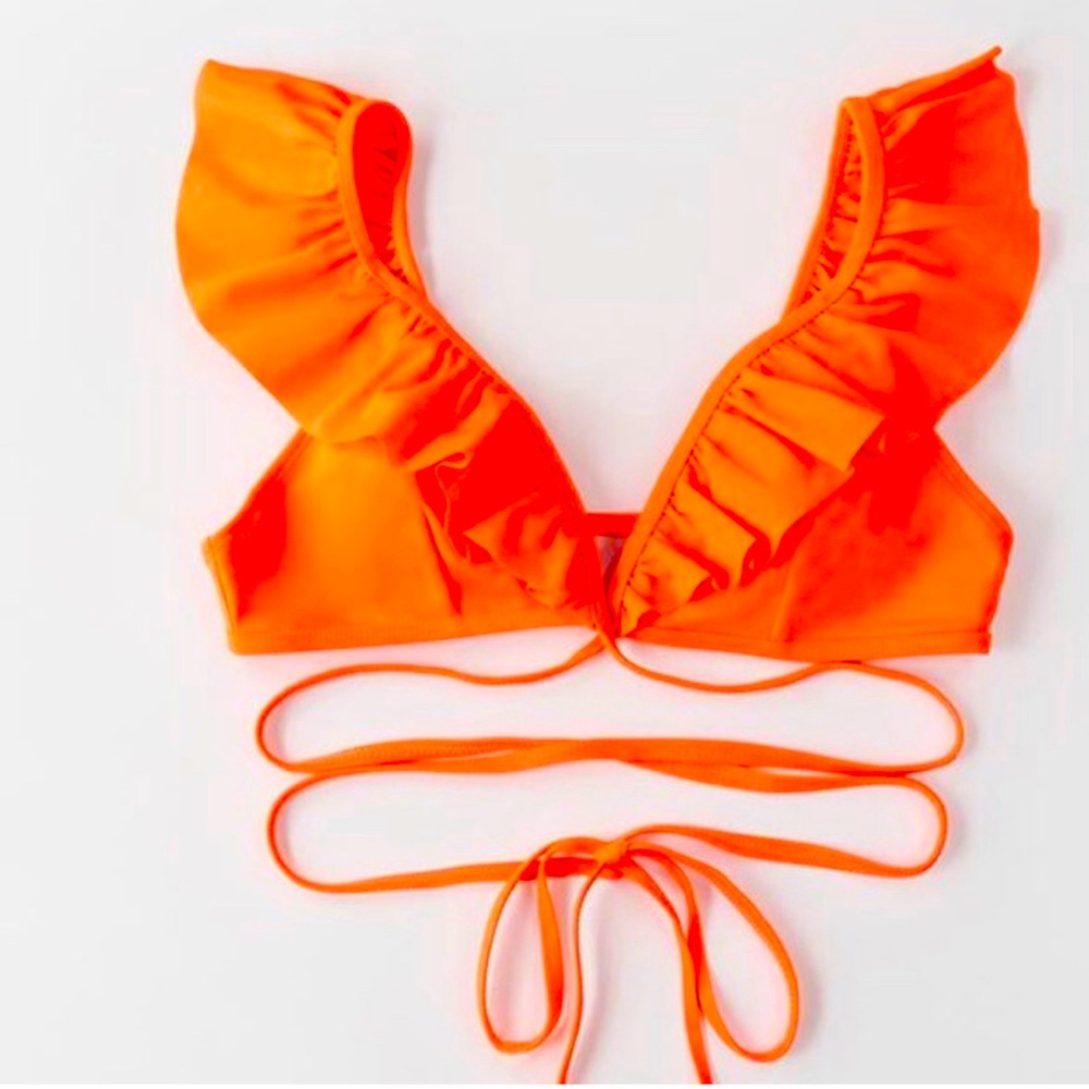 NWT Cupshe Neon Orange Bikini Top